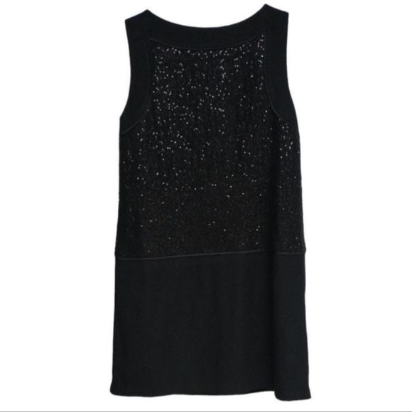 NWT LOFT Wool Blend Black Sequin Sleeveless Dress, size 14 - Picture 2 of 12